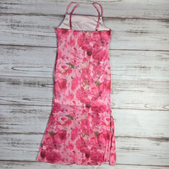 Shein Watercolor Pink Spaghetti Strap Maxi Dress Sz XL - Picture 4 of 4